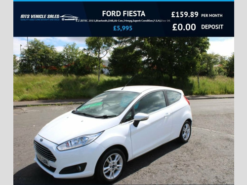 Ford Fiesta  1.2 ZETEC 2015,Bluetooth,DAB,Air Con,54mpg,Superb 