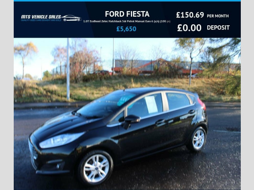 Ford Fiesta  1.0T EcoBoost Zetec 2015,Bluetooth,DAB,Air Con,65m