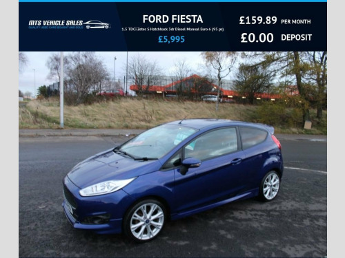 Ford Fiesta  1.5 TDCi Zetec S,2016,Sat Nav,Bluetooth,DAB,78mpg,