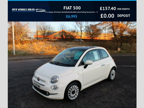 Fiat 500  1.2 Lounge 2019,Glass Roof,Bluetooth,DAB,Cruise,Pa