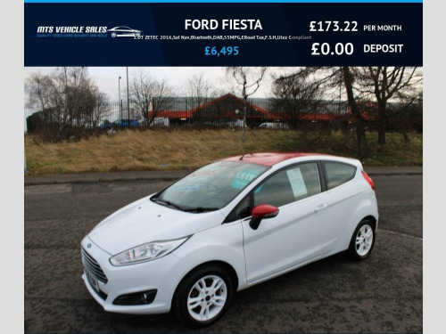 Ford Fiesta  1.0T ZETEC 2016,Sat Nav,Bluetooth,DAB,55MPG,?Road 