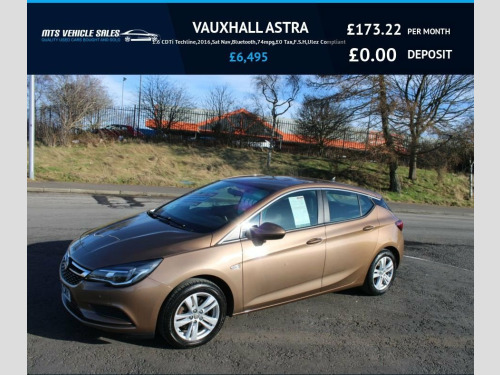 Vauxhall Astra  1.6 CDTi Techline,2016,Sat Nav,Bluetooth,Parking S