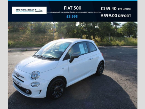 Fiat 500  1.2 S 2016,Bluetooth,Air Con,DAB,Parking Sensors,4