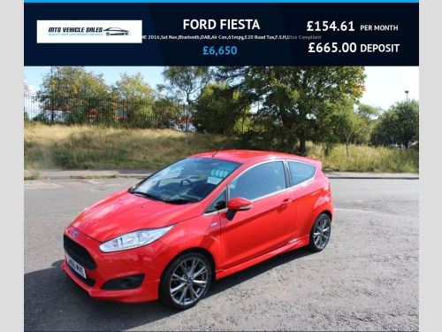 Ford Fiesta  1.0T ST-LINE 2016,Sat Nav,Bluetooth,DAB,Air Con,65