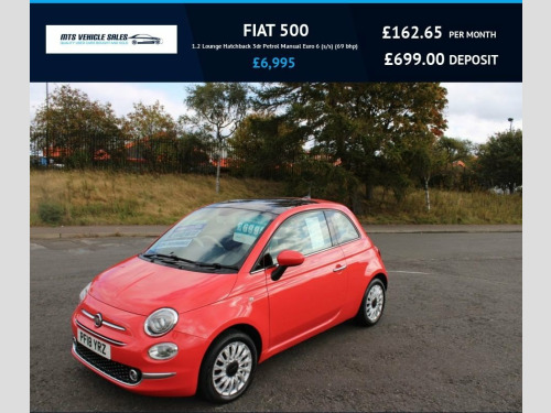 Fiat 500  1.2 Lounge 2018,Glass roof,Bluetooth,DAB,Cruise,Pa
