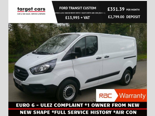 Ford Transit Custom  280 2.0TDCI L1H1 VAN IN WHITE WITH 3 SEATS WITH SI