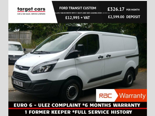 Ford Transit Custom  290 2.0TDCI L1H1 VAN IN WHITE WITH 3 SEATS AND SID