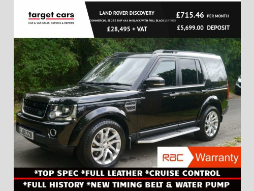 Land Rover Discovery  3.0SDV6 COMMERCIAL SE 255 BHP 4X4 IN BLACK WITH FU