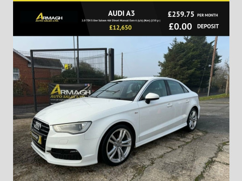 Audi A3  2.0 TDI S line Saloon 4dr Diesel Manual Euro 6 (s/