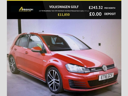 Volkswagen Golf  2.0 TDI BlueMotion Tech GTD Hatchback 5dr Diesel M