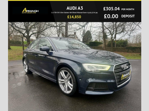 Audi A3  1.6 TDI 30 S line Saloon 4dr Diesel Manual Euro 6  