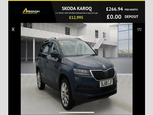 Skoda Karoq  1.6 TDI SE L SUV 5dr Diesel Manual Euro 6 (s/s) (1 