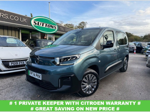 Citroen Berlingo  52kWh PLUS M MPV 5dr Electric Auto (7.4kW Charger)