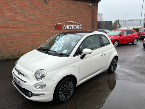 Fiat 500  1.2 Lounge 3dr White 3dr Hatch, £20 Tax, 60 MPG,
