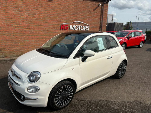 Fiat 500  1.2 Lounge 3dr White 3dr Hatch, £20 Tax, 60 MPG,