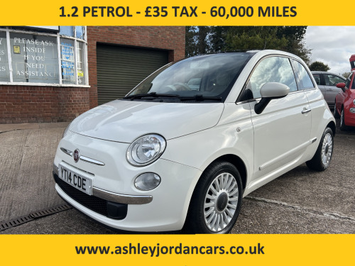 Fiat 500  1.2 Lounge 3dr, ONLY 60,000 MILES, £35 ROAD TAX