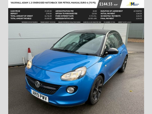 Vauxhall ADAM  1.2i ENERGISED Hatchback 3dr Petrol Manual Euro 6 