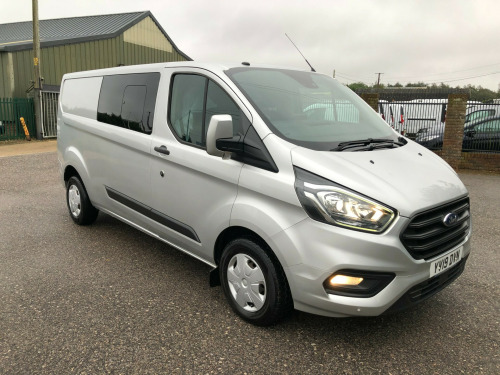 Ford Transit Custom  2.0 EcoBlue 130ps Low Roof D/Cab Trend Van CREW VAN LWB AIR CON SAT NAV FSH