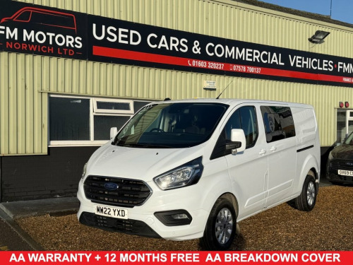 Ford Transit Custom  2.0 300 EcoBlue Limited Crew Van Double Cab 5dr Di 