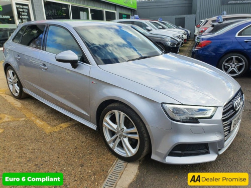 Audi A3  1.0 SPORTBACK TFSI S LINE 5d 114 BHP IN SILVER WIT