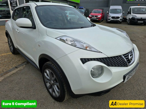 Nissan Juke  1.6 TEKNA 5d 117 BHP IN WHITE WITH 64,200 MILES AN