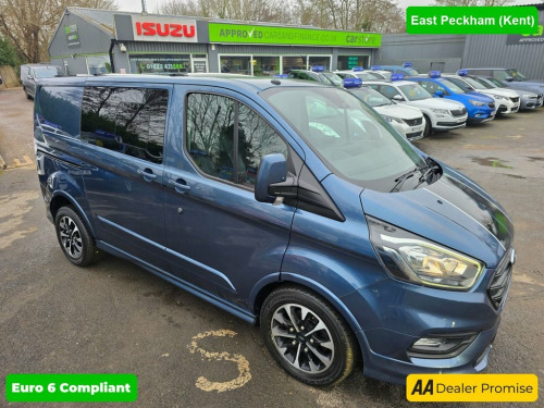 Ford Transit Custom  2.0 310 ECOBLUE SPORT CREW CAB IN BLUE WITH 79,554