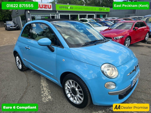 Fiat 500C  0.9 TwinAir Lounge Euro 5 Convertible in blue, 22,