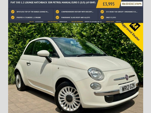 Fiat 500  1.2 Lounge Hatchback 3dr Petrol Manual Euro 5 (s/s