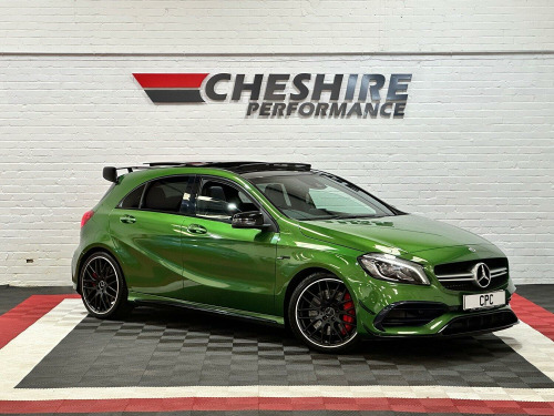 Mercedes-Benz A-Class A45 2.0 A45 AMG STAEG1 PANORAMICROOF AEROKIT ELBAITE GREEN AMGEXHAUST HARMANKAR