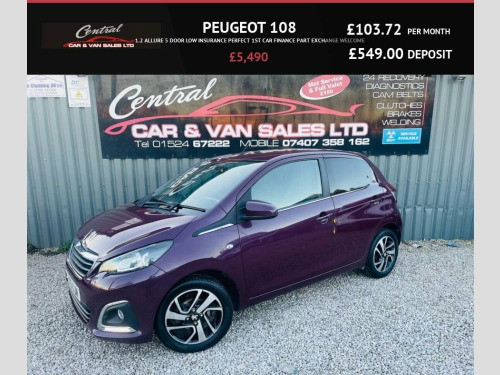 Peugeot 108  1.2 ALLURE 5 DOOR LOW INSURANCE PERFECT 1ST CAR FI