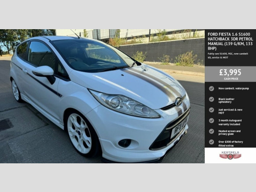 Ford Fiesta  1.6 S1600 Hatchback 3dr Petrol Manual (139 g/km, 1