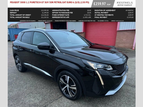 Peugeot 3008 Crossover  1.2 PureTech GT SUV 5dr Petrol EAT Euro 6 (s/s) (1