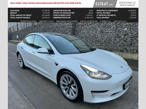 Tesla Model 3  (Dual Motor) Long Range Saloon 4dr Electric Auto 4