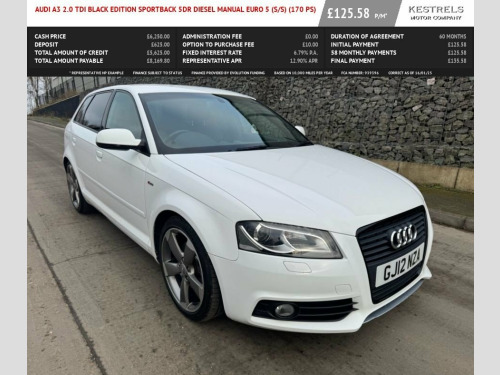 Audi A3  2.0 TDI Black Edition Sportback 5dr Diesel Manual 