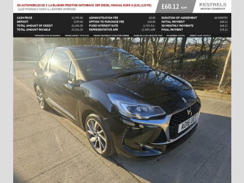 DS DS 3  1.6 BlueHDi Prestige Hatchback 3dr Diesel Manual E