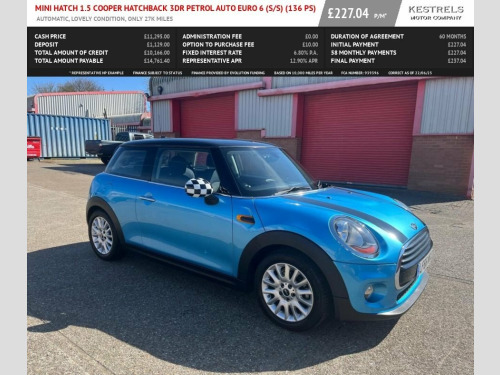 MINI Hatch  1.5 Cooper Hatchback 3dr Petrol Auto Euro 6 (s/s) 