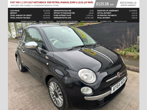 Fiat 500  1.2 8V Cult Hatchback 3dr Petrol Manual Euro 6 (s/