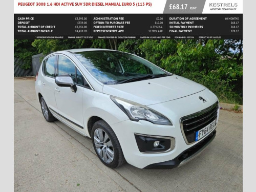 Peugeot 3008 Crossover  1.6 HDi Active SUV 5dr Diesel Manual Euro 5 (115 p