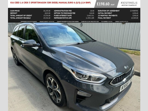 Kia ceed  1.6 CRDi 3 Sportswagon 5dr Diesel Manual Euro 6 (s
