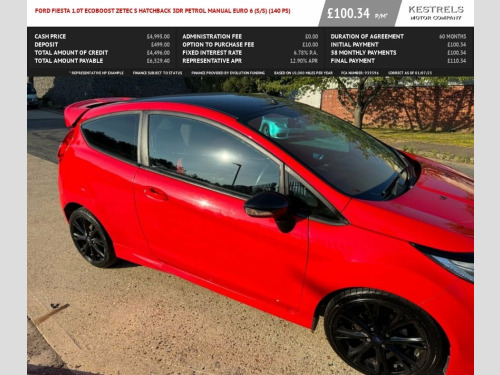 Ford Fiesta  1.0T EcoBoost Zetec S Hatchback 3dr Petrol Manual 