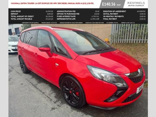 Vauxhall Zafira Tourer  1.6 CDTi ecoFLEX SRi MPV 5dr Diesel Manual Euro 6 