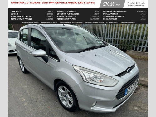 Ford B-Max  1.0T EcoBoost Zetec MPV 5dr Petrol Manual Euro 5 (