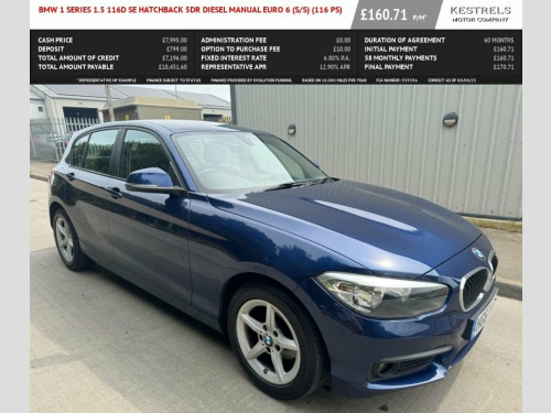 BMW 1 Series  1.5 116d SE Hatchback 5dr Diesel Manual Euro 6 (s/
