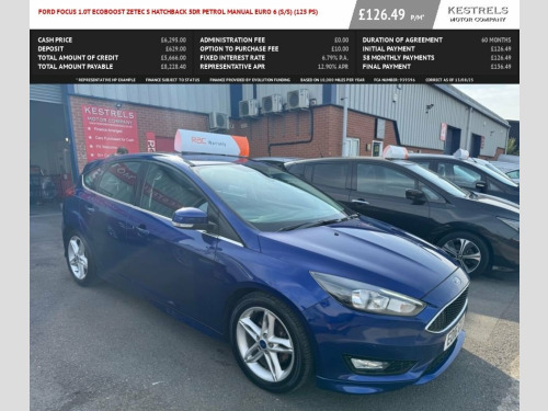 Ford Focus  1.0T EcoBoost Zetec S Hatchback 5dr Petrol Manual 