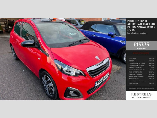 Peugeot 108  1.0 Allure Hatchback 5dr Petrol Manual Euro 6 (72  
