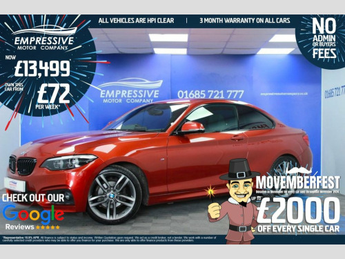 BMW 2 Series  1.5 218I M SPORT 2d 134 BHP