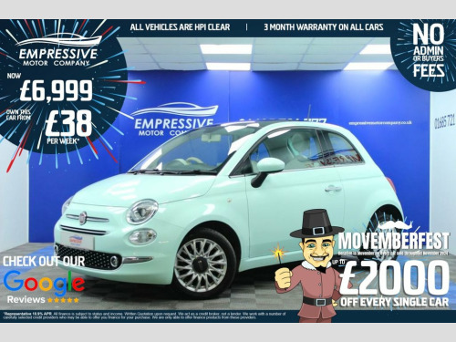 Fiat 500  1.2 Lounge Hatchback 3dr Petrol Manual Euro 6 (s/s