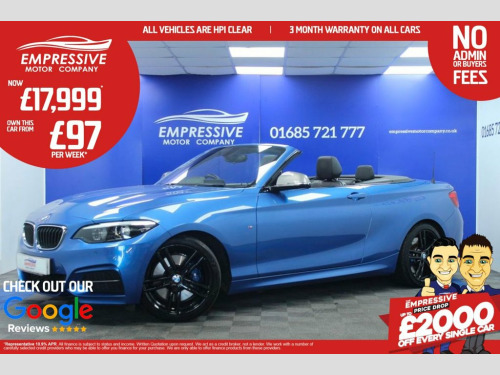 BMW 2 Series M2 3.0 M240i GPF Convertible 2dr Petrol Auto Euro 6 (