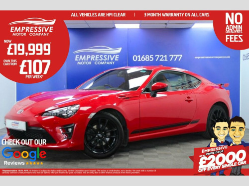 Toyota GT86  2.0 Boxer D-4S Pro Coupe 2dr Petrol Manual Euro 6 