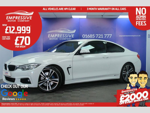 BMW 4 Series  2.0 420d M Sport Coupe 2dr Diesel Manual Euro 6 (s